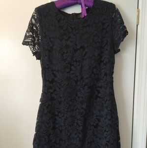 Navy Blue Lace Tahari Mini Dress